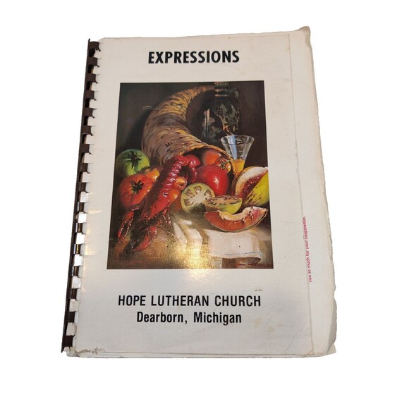 Expressions Hope Lutheran Church Cookbook Dearborn, Michigan-1979 - Picture 1 of 16